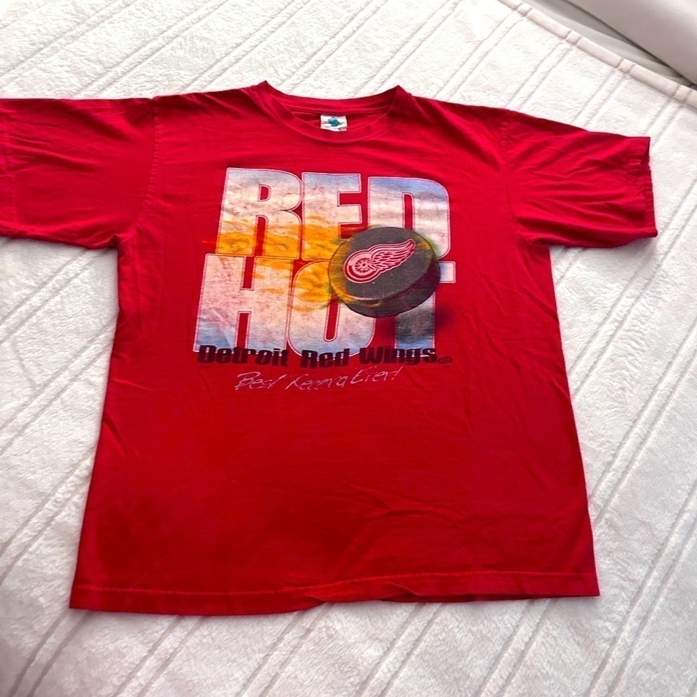 Vintage Detroit Red Wings T shirt Hockey Team Champion Sz L​​